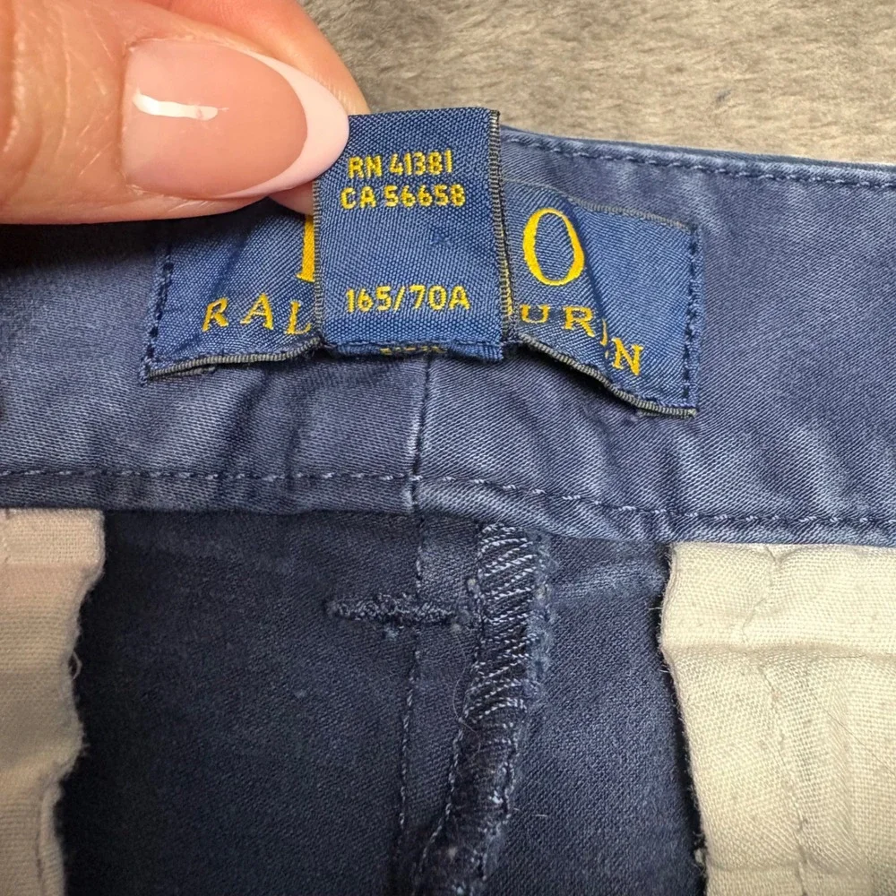 Polo Ralph Lauren Pants Kids 18 Navy Blue Chino Slim Fit Stretch Cotton 30W 29L